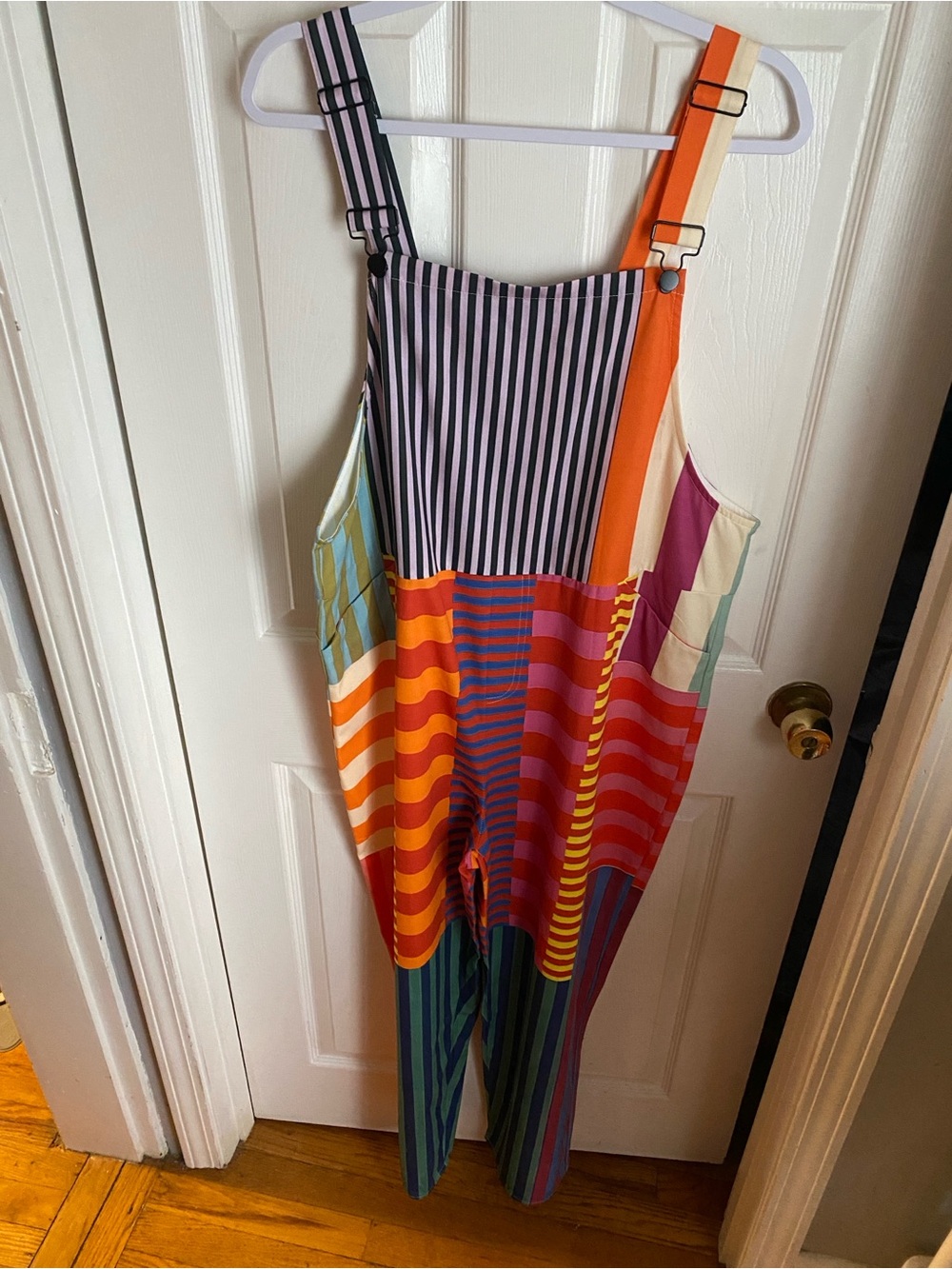 Multi Colored Multi Striped Overalls XL